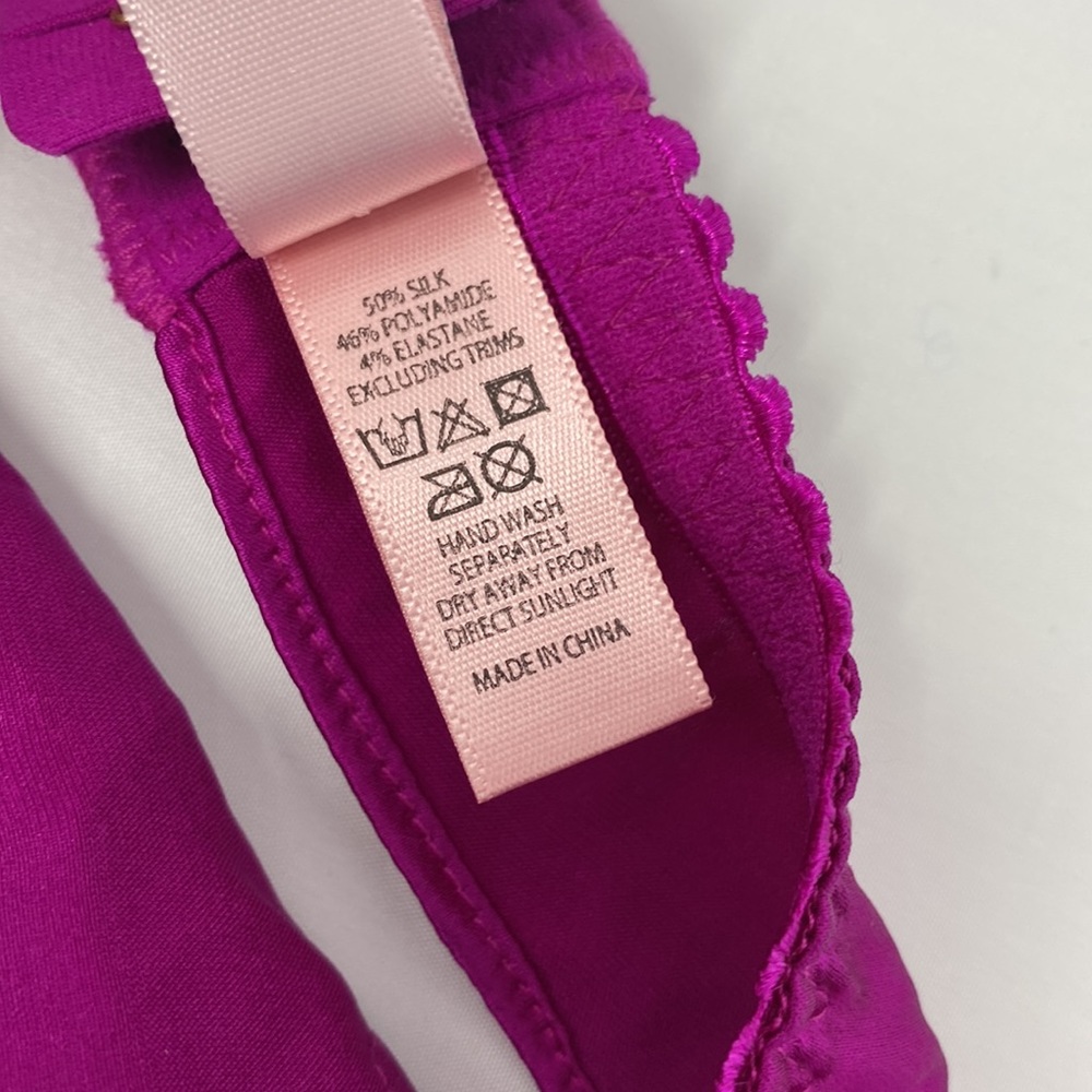 Agent Provocateur Molly Purple Silk Suspender AP4 Large NWT - Picture 9 of 9